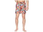 Bugatchi Tropical Print Swim Trunk (coral) Men's Swimwear