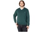 Lacoste Long Sleeve Half Moon V-neck Jersey Sweater (pin Mouline/flour/green) Men's Sweater
