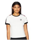 Puma Embellished Crop Tee (white) Women's T Shirt