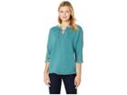 Jag Jeans Debbie Lace-up Shirt (emerald Lake) Women's Clothing