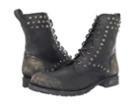 Frye Rogan Biker Lace (black/stone Wash) Men's Boots
