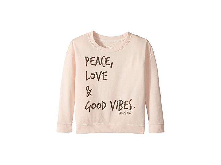 Billabong Kids Luna Daze Fleece Pullover (little Kids/big Kids) (peony) Girl's Sweatshirt