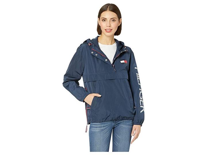 Tommy Hilfiger 26 Hilfiger Logo Windbreaker (navy) Women's Clothing
