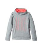 Nike Kids Therma Training Pullover Hoodie (little Kids/big Kids) (dark Grey Heather/racer Pink) Girl's Sweatshirt