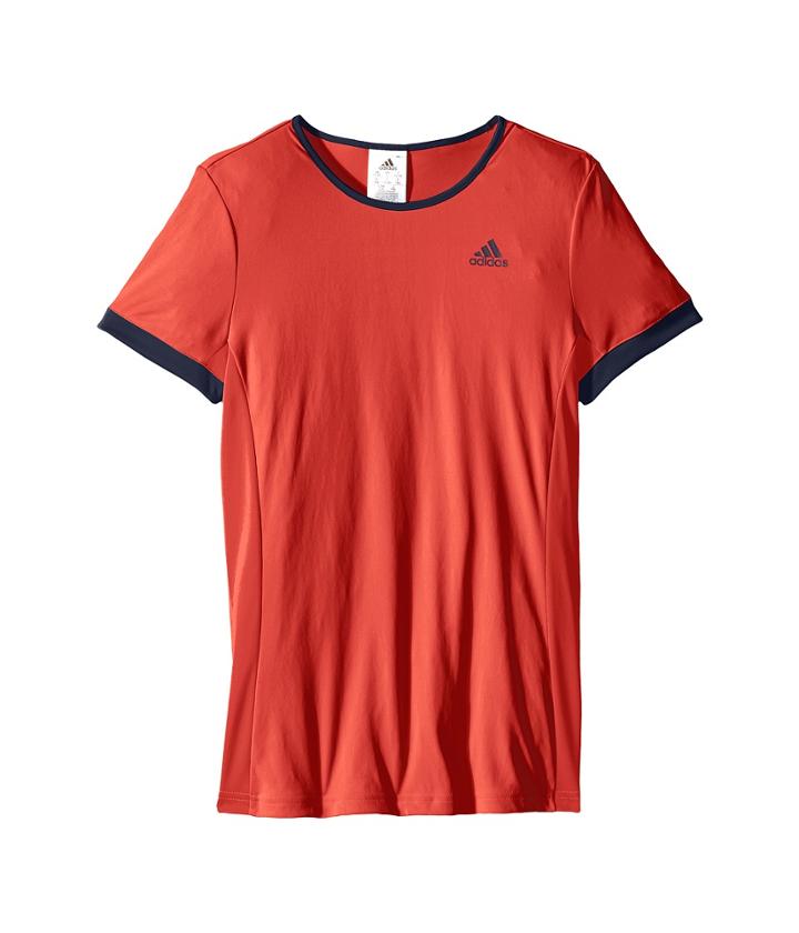 Adidas Kids Court Tee (little Kids/big Kids) (ray Red/collegiate Navy) Girl's T Shirt