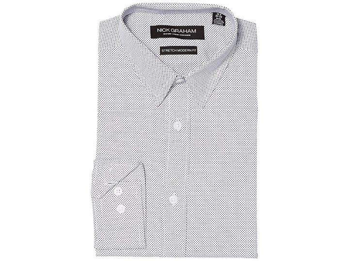 Nick Graham Dot Print Stretch Dress Shirt (purple) Men's Clothing