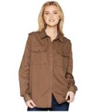 Romeo & Juliet Couture Tencel Button Up Shirt (olive) Women's Clothing