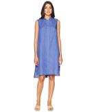 Anne Klein Mao Collar Trapeze Dress (bright Eton Blue) Women's Dress