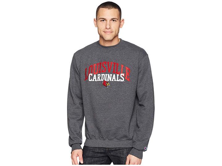 Champion College Louisville Cardinals Eco(r) Powerblend(r) Crew (granite Heather) Boy's Short Sleeve Pullover
