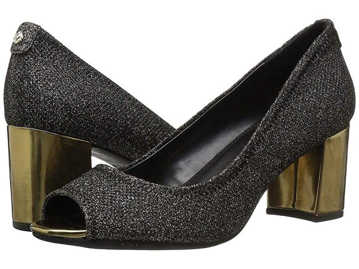 Anne Klein Meredith (black/gold Fabric) Women's Shoes