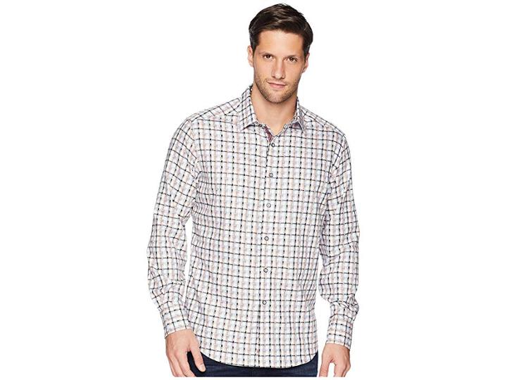 Robert Graham Grouper Long Sleeve Woven Shirt (orange) Men's Clothing