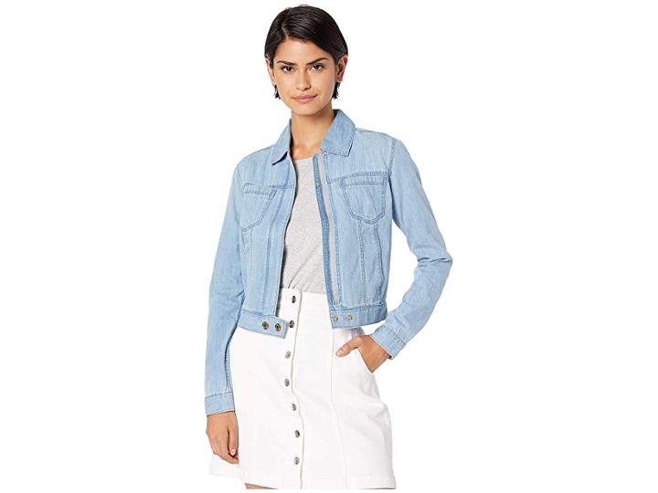Juicy Couture Cotton Silk Chambray Jacket (blue Chill Chambray) Women's Clothing
