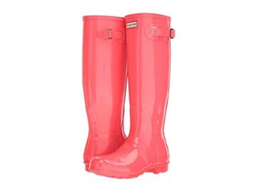 Hunter Original Tall Gloss Rain Boots (hyper Pink) Women's Rain Boots