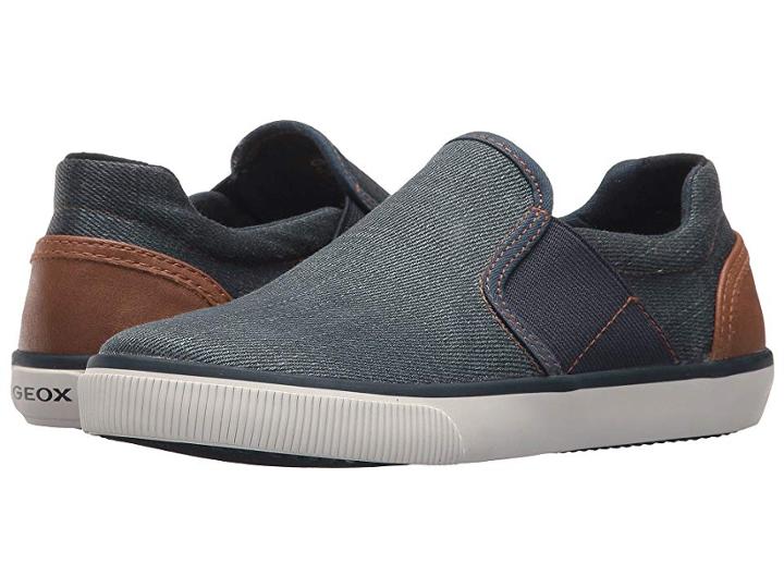 Geox Kids Kilwi 10 (little Kid/big Kid) (blue/light Brown) Boy's Shoes
