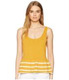 Minkpink Venus Stripe Hem Knit Tank (marigold/off-white) Women's Sleeveless