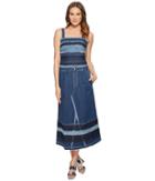 Sonia Rykiel Denim W/ Striped Effect Sleeveless Dress (denim Blue) Women's Dress