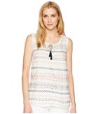 Tribal Sleeveless Embroidered Front Top (eggshell) Women's Sleeveless