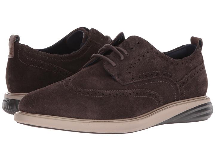 Cole Haan Grand Evolution Shortwing (dark Taupe Leather/cobblestone/dark Roast) Men's Shoes