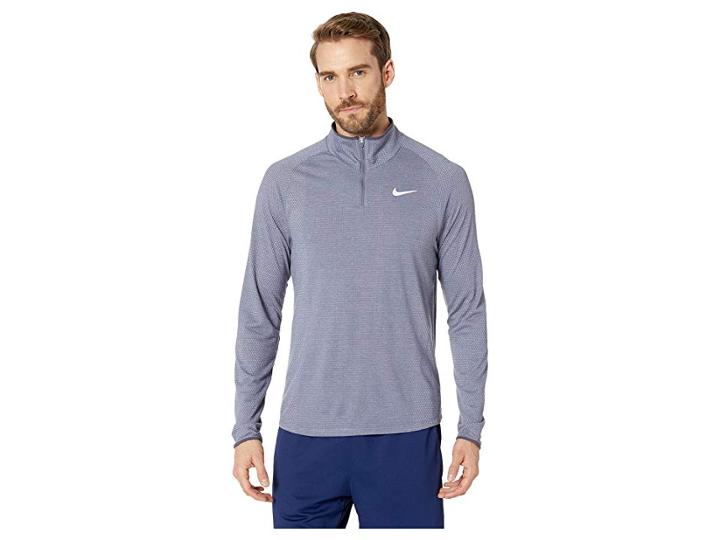 Nike Nikecourt Challenger 1/2 Zip Long Sleeve Top (light Carbon/light Carbon/gridiron) Men's Clothing