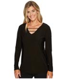 Tribal Travel Pack And Go Tunic W/ Ladder Detail (black) Women's Blouse