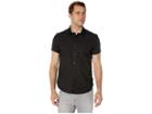 Kenneth Cole New York Short Sleeve Diamond Print Shirt (black) Men's Clothing