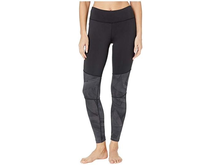 Reebok Workout Ready Color Blocked Tights (black) Women's Casual Pants