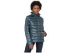 Via Spiga Packable Soft Puffer With Ruffle Detailed Stand Collar (teal) Women's Coat