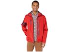 U.s. Polo Assn. Hooded Windbreaker W/ Striped Sleeves (engine Red) Men's Clothing