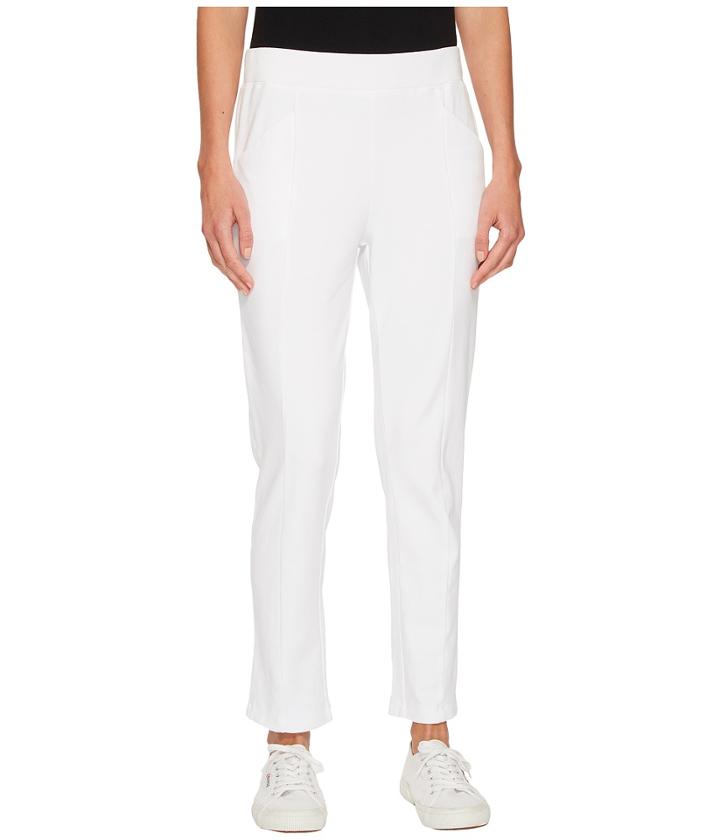 Mod-o-doc Soft As Cashmere Knit Drop Seamed Pocket Pants (white) Women's Casual Pants
