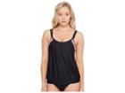 Next By Athena Body Renewal Double Up Tankini Top (d-cup) (black) Women's Swimwear