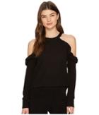 1.state Cold Shoulder Ruffle Edge Top (rich Black) Women's Clothing
