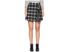 Kate Spade New York Broome Street Rustic Plaid Fringe Skirt (black) Women's Skirt