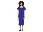 Eileen Fisher V-neck Cotton Gauze Dress (blue Violet) Women's Dress