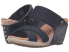 Ugg Hilarie (racing Stripe Blue Leather) Women's Wedge Shoes