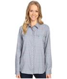 Royal Robbins Performance Flannel Plaid Long Sleeve (cove) Women's Long Sleeve Button Up