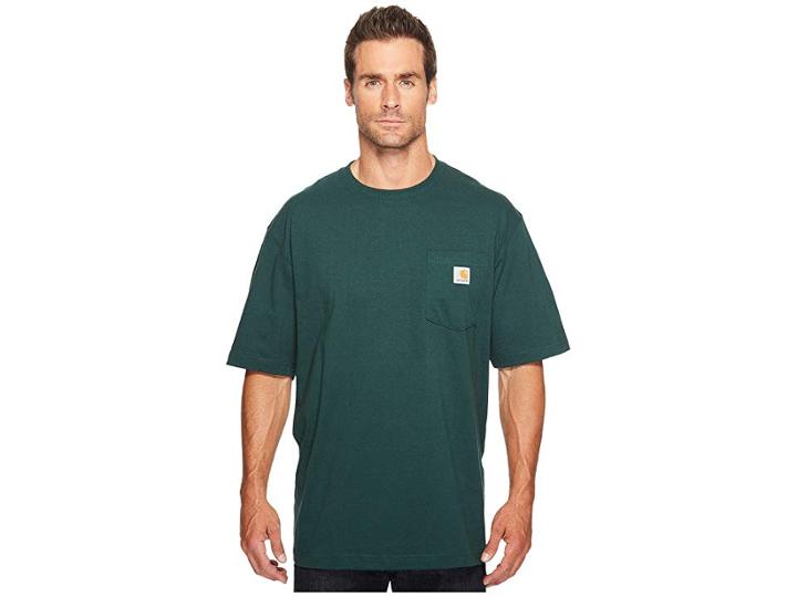 Carhartt Big Tall Workwear Pocket S/s Tee (hunter Green) Men's Short Sleeve Pullover