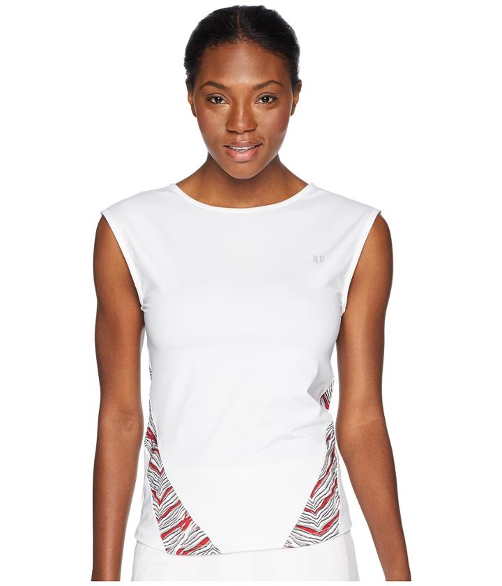 Eleven By Venus Williams Sprint Collection Backup Cap Sleeve Top (white) Women's Sleeveless