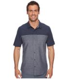 Travismathew Charlie Woven Shirt (heather Blue Nights) Men's Short Sleeve Button Up