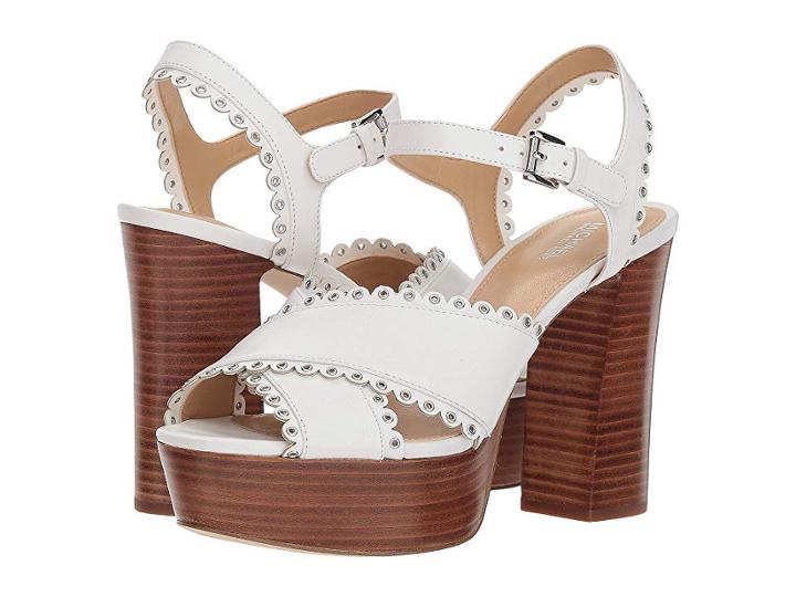 Michael Michael Kors Jessie Platform (optic White Vachetta) High Heels