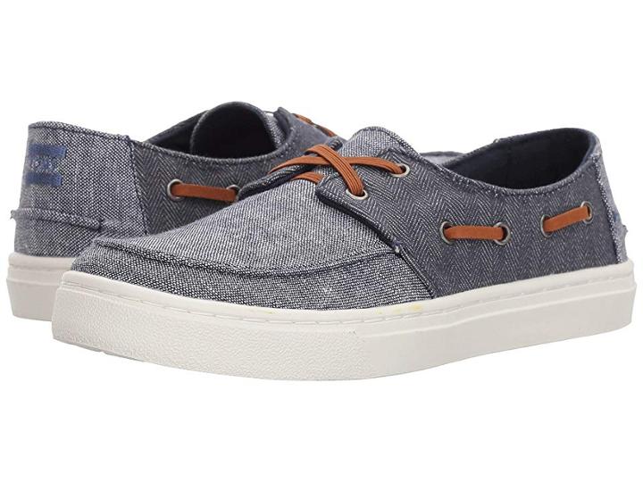 Toms Kids Culver (little Kid/big Kid) (navy Slub Chambray/denim) Boy's Shoes