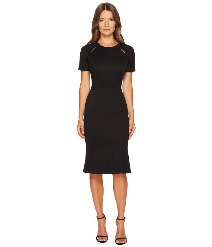 Zac Posen Bondage Jersey Short Sleeve Dress (black) Women's Dress