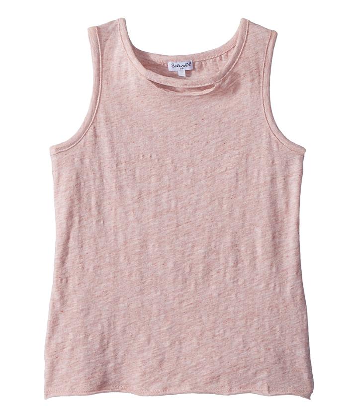 Splendid Littles Melange Tank Top (big Kids) (seafoam Pink) Girl's Sleeveless