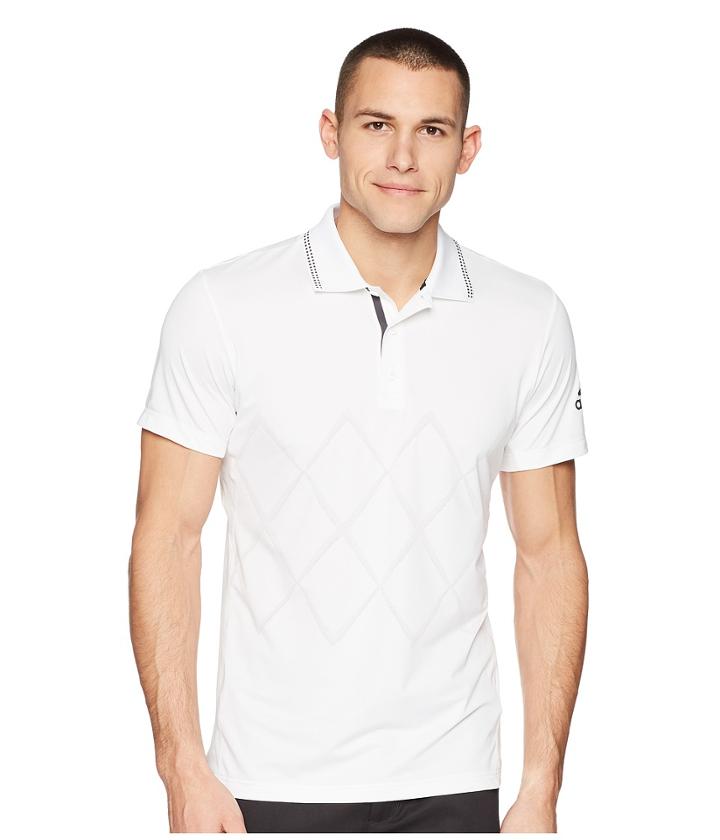 Adidas Barricade Engineered Polo (white) Men's Short Sleeve Pullover