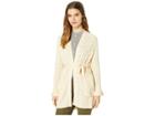 Miss Me Ruffle Sleeve Open Knit Cardigan (beige) Women's Sweater