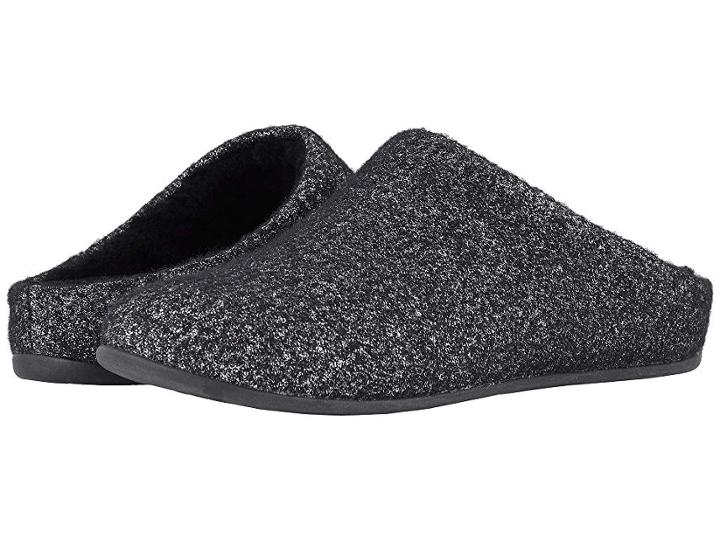 Fitflop Chrissie (black Glimmer Wool) Women's Shoes