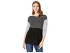 Vince Camuto Long Sleeve Crew Neck Color Block Sweater (medium Heather Grey) Women's Sweater