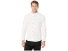 Kenneth Cole New York Long Sleeve Pinstripe Collarband Shirt (white) Men's Clothing