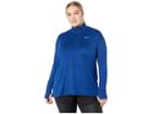 Nike Element 1/2 Zip Top (sizes 1x-3x) (blue Void/indigo Force/reflective Silver) Women's Long Sleeve Pullover