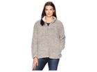 Dylan By True Grit Soft Shearling Tipped Pile 1/4 Zip Stadium Pullover (grey) Women's Clothing