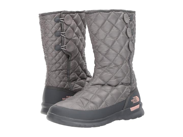 The North Face Thermoball Button Up (shiny Frost Grey/iron Gate Grey (past Season)) Women's Pull-on Boots